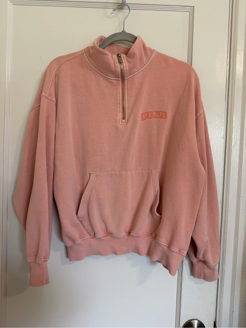 PINK Victoria's Secret Quarter-Zip Pullover Sweater - Dusty Pink